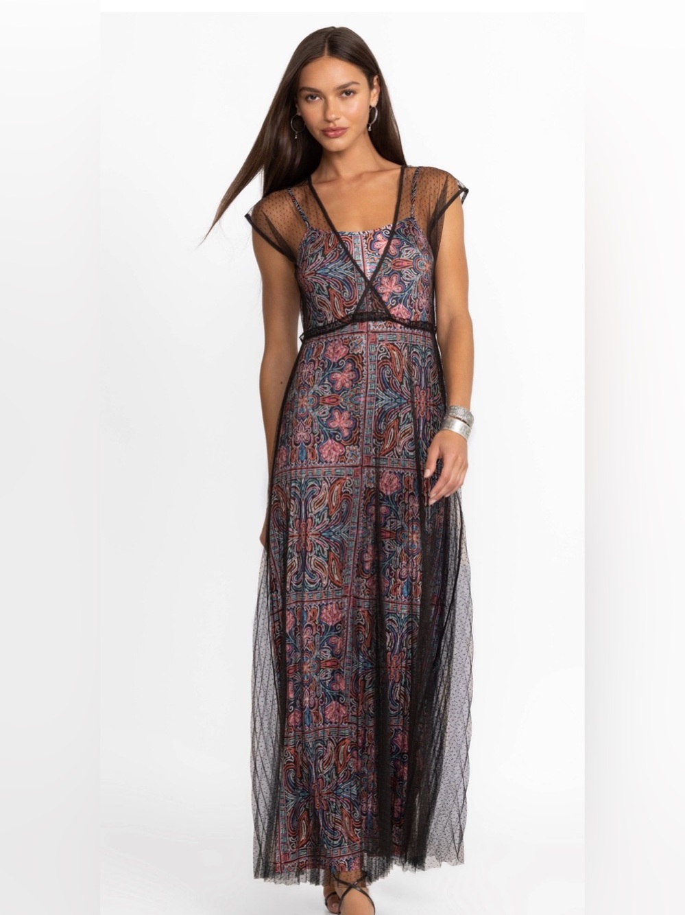 Johnny Was Justina Pleated Maxi Dress, New w/ Tags, size small